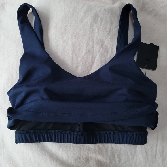 Active Wear Bra Tank Top Built-in Bra Navy Size Small Yoga Exercise Sports - Picture 7 of 12